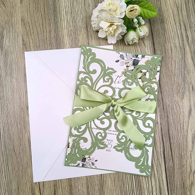 25PCS Laser Cut Wedding Invitations Cards - Image 4