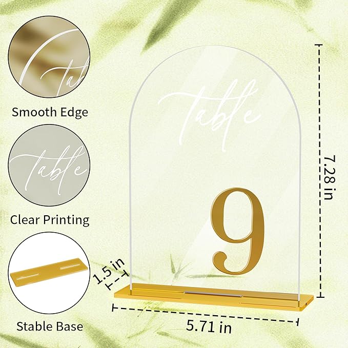 Arch Wedding Table Numbers 1-20 - Image 2