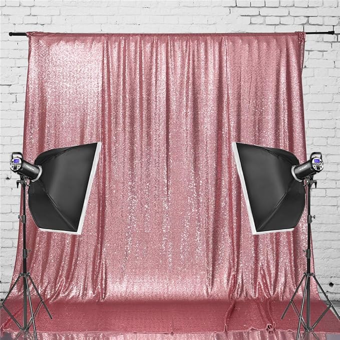 Eternal Beauty Fuchsia Pink Sequin Backdrop, 7x7 Ft Glitter Background Curtains - Image 7