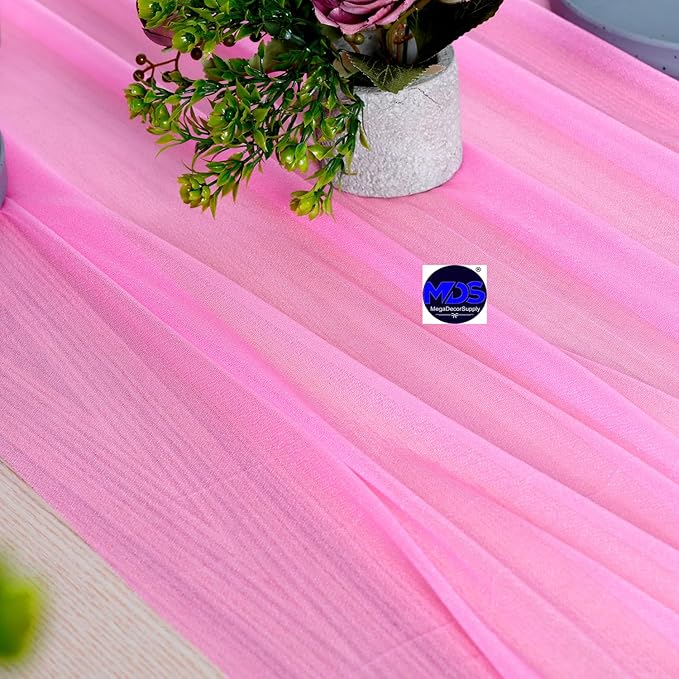 MDS 25 Pack 10ft Chiffon Table Runner 29 x 120 Inches Sheer Wedding Runner - Image 5