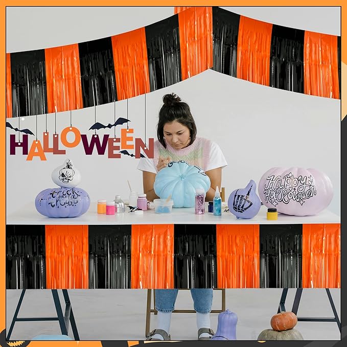 4 Pack 10 Feet Black Orange Halloween Parade Float Decorations - Image 6