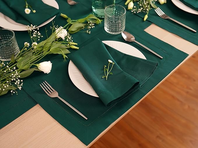 100% Pure Linen Green Napkins 20 x 20 Inch - Image 3