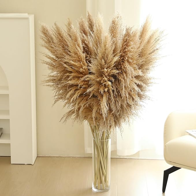 12 Stems 46 inch Tall Pampas Grass Decor by Wertuirk
