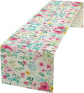Watercolor Floral Table Runner, Colorful Botanical Spring Summer Nature Flower by Unknown