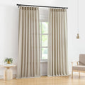 Vision Home Sand Pinch Pleated Semi Sheer Curtains Textured Linen Blended Light by VisionHome