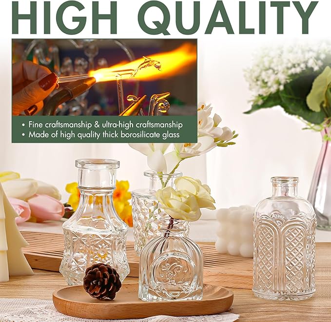 Arme Bud Vase Set of 45, Mini Glass Vases - Image 5