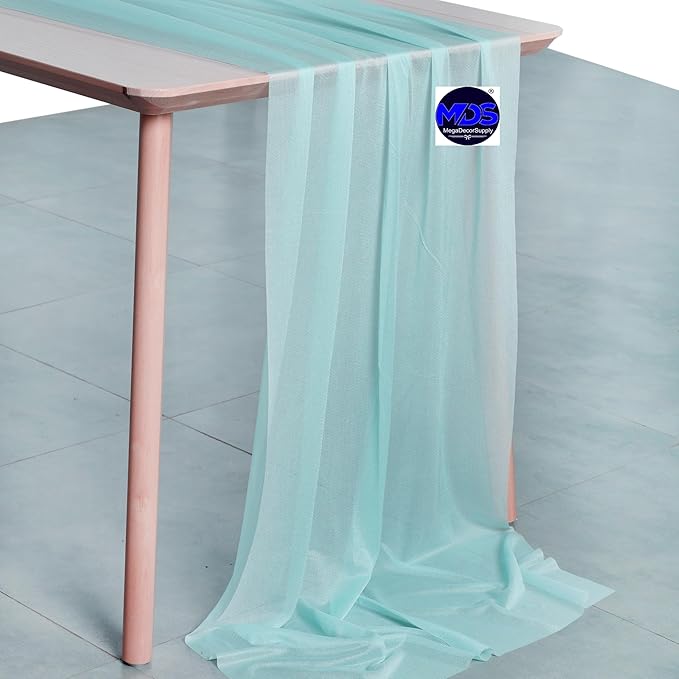 MDS 2 Pack 10ft Chiffon Table Runner 29 x 120 Inches Sheer Wedding Runner - Image 2
