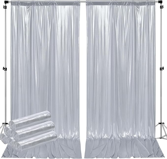 30ftx10ft Silver Sequin Backdrop Curtain by Htper