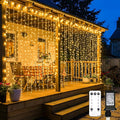 suddus 600 LED Christmas String Lights Outdoor, 9.8x19.6ft Curtain Light Plug in by SUDDUS