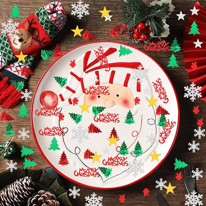 4800pcs Christmas Confetti, Xmas Table Confetti Snowflake Santa Claus Metallic - Image 3
