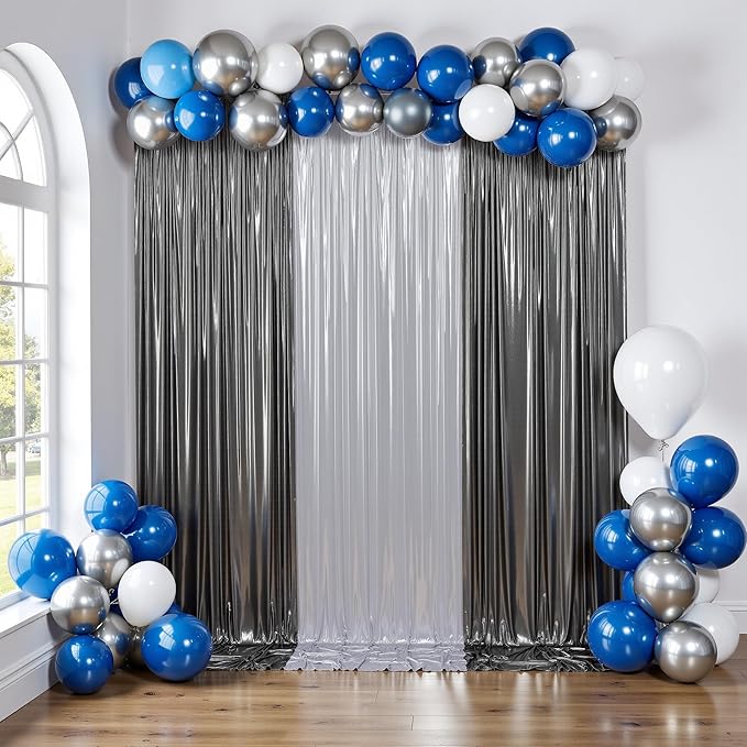 gogoparti 10x10FT Charcoal Silver Sequin Backdrop Curtain - Image 7