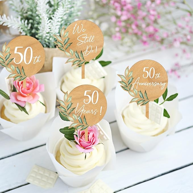 Custom Cupcake Toppers Cake Decorations in Wood - Image 6