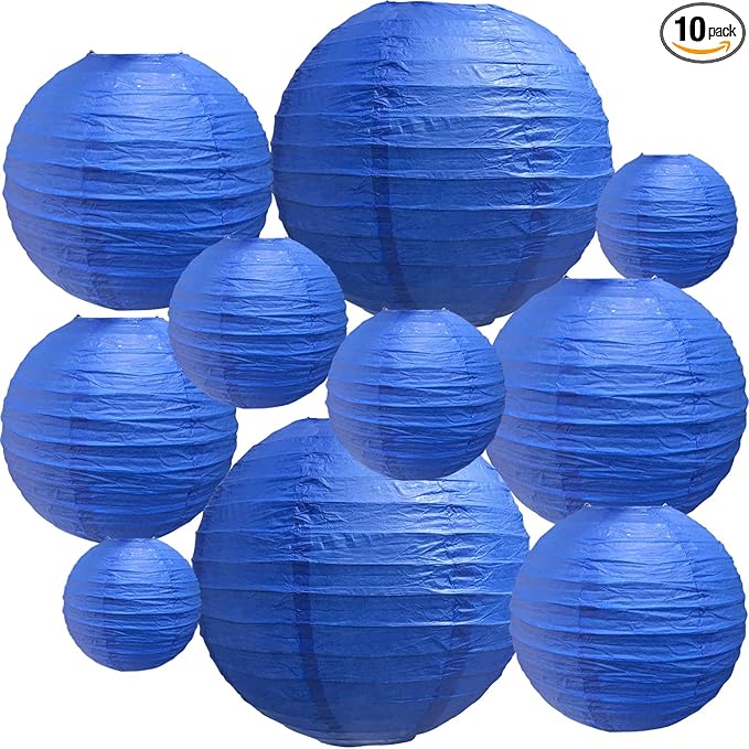 BEISHIDA Dark Blue Round Paper Lanterns Decorative Hanging Asia Chinese by Beishida