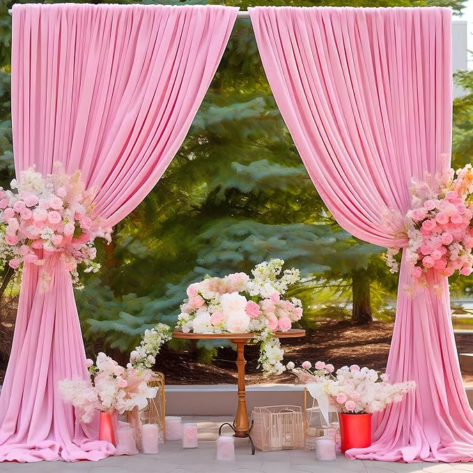10ft x 10ft Thick Pink Backdrop Curtains - Image 3