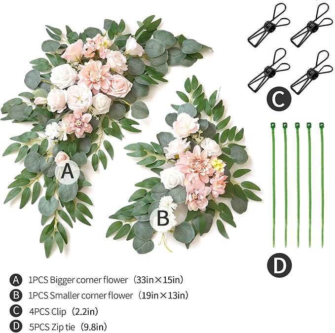 Wedding Sign Faux Flower Swag for Ceremony Party Reception Entrance Floral - Image 3