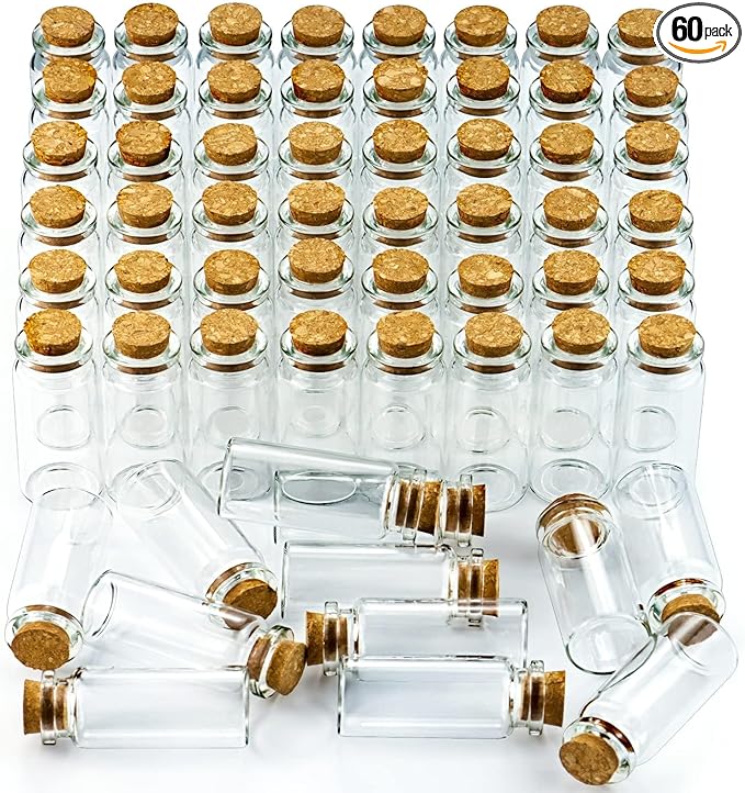WFPLUS 60 Pcs 10ml Small Glass Bottles by WFPLUS