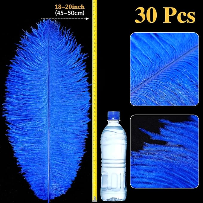 Retrowavy 30 Pcs 18-20 Inch Large Natural Ostrich Feathers Bulk - Image 2
