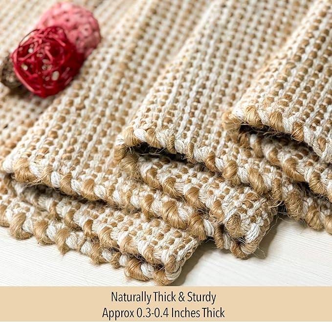 Chardin home Natural Jute Table Runner 13x72 Inch – Vintage Boho Rustic Table - Image 3