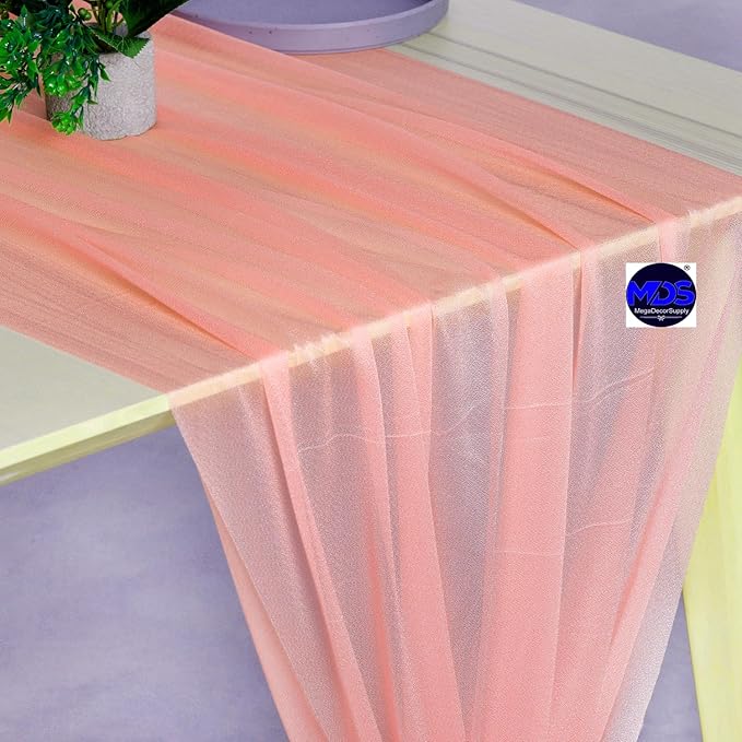 MDS 15 Pack 10ft Chiffon Table Runner 29 x 120 Inches Sheer Wedding Runner - Image 4