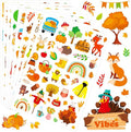 Fall Autumn Adhesive Stickers 990 Counts Woodland Pumpkin Stickers by MoShining
