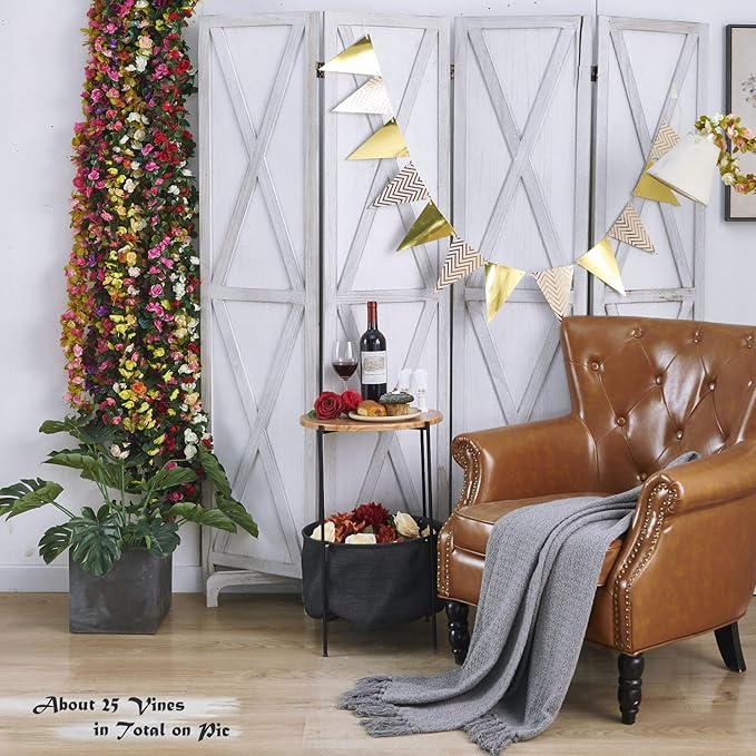 8 Pcs x 8.2 ft Flower Garland Artificial Rose Vine Flowers - Image 9
