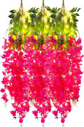 12 Pack Fuchsia Wisteria Hanging Flowers Garland by Luerbi
