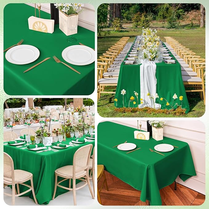 6 Pack Green Tablecloths for 6ft Rectangle Tables 60 x 102 Inch - Image 4