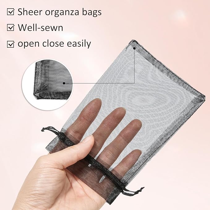 50PCS Sheer Organza Bags, Wedding Favor Bags - Image 4