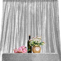 JYFLZQ Silver Sequin Backdrop Curtains 4ft x 6.5ft 1 Panel Glitter Photo Booth by JYFLZQ