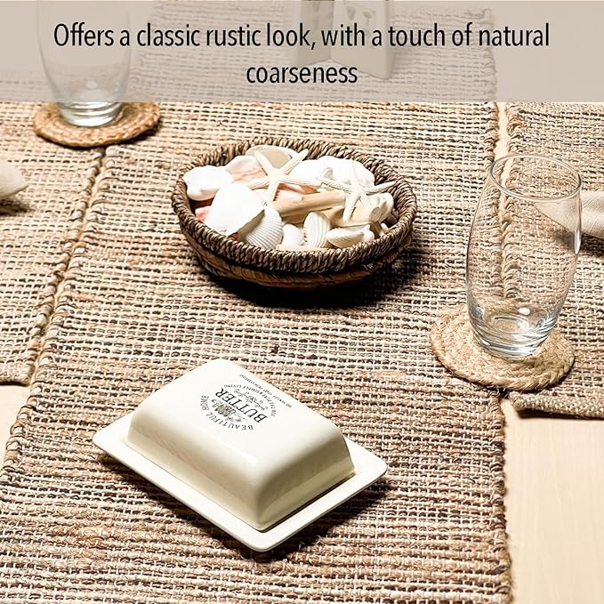 Chardin home Natural Jute Table Runner 13x36 Inch – Vintage Boho Rustic Table - Image 5