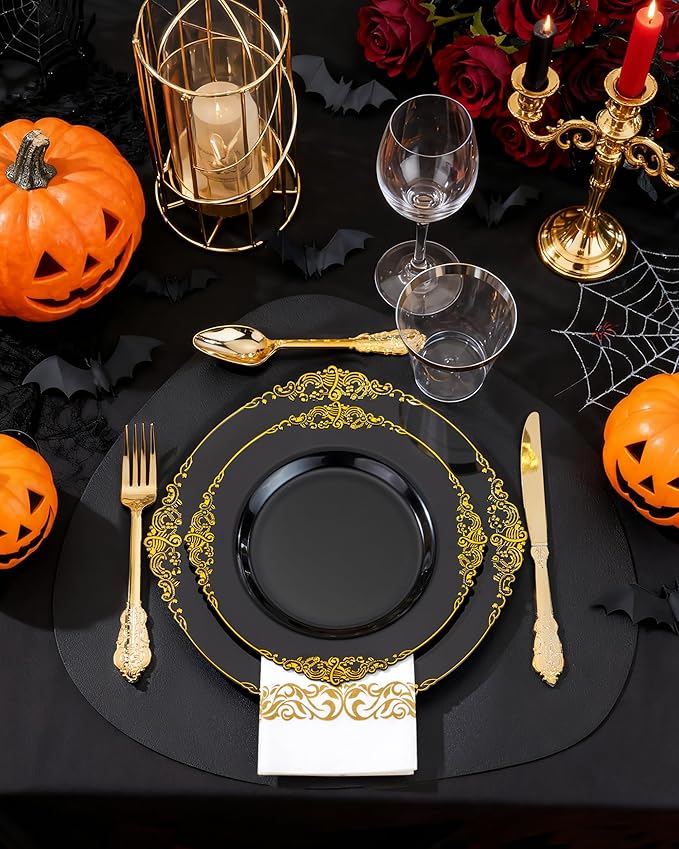Nervure 350PCS Black Plastic Plates - Image 6
