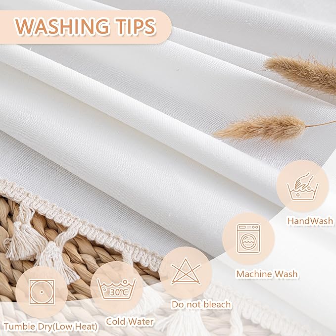 MYSKY HOME White Table Cloth Rectangle, Rectangular Table Cloth, Wrinkle - Image 3