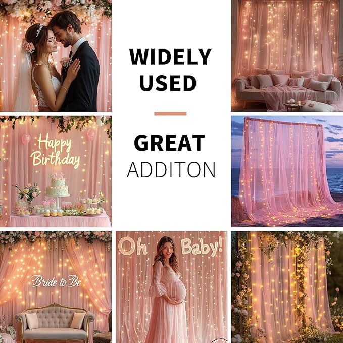 Pink Tulle Backdrop Curtain - Image 2