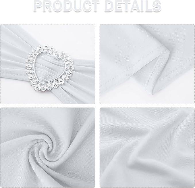 Howhic Pack of 60 Spandex Chair Sashes Bows Stretch Chair Cover Band - Image 3