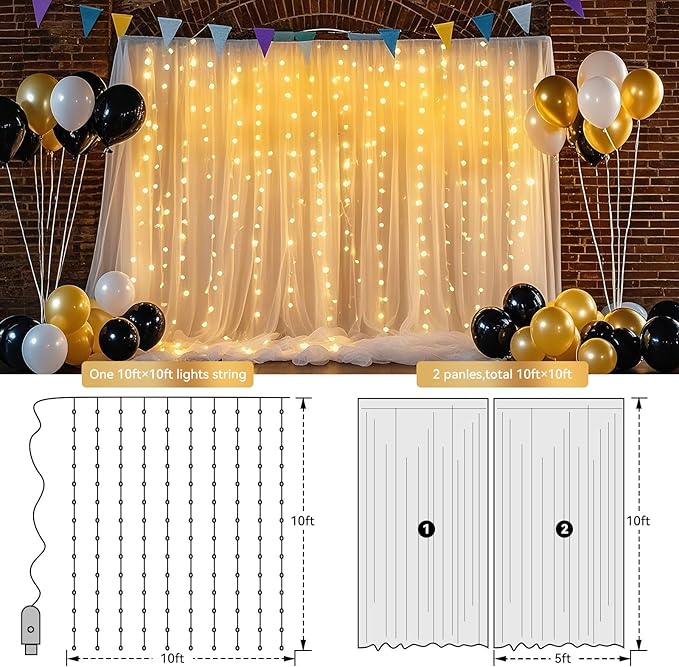 Ledido 10×10ft Tulle Backdrop Curtains - Image 3