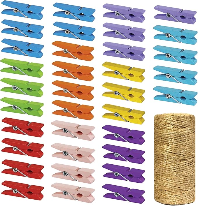 Mini Natural Wooden Clothespins by Millennial+Essentials