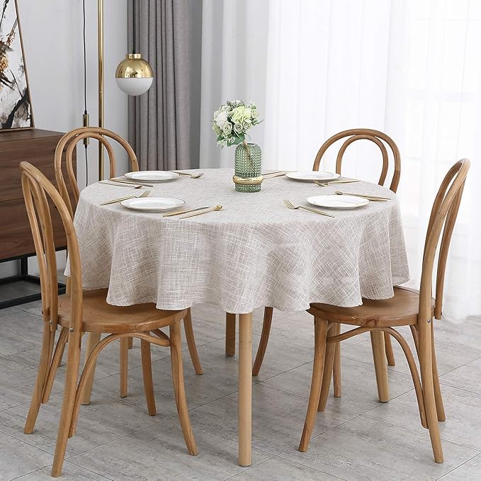 maxmill Flaxy Faux Linen Tablecloth by maxmill