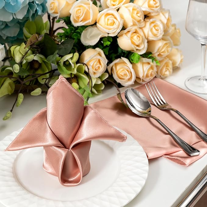 36 Pack Square Satin Dinner Napkins, 16x16 Inches Silky Soft Smooth Table Cloth - Image 6