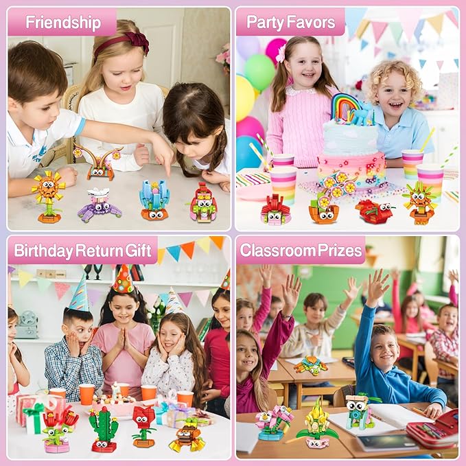 36 Packs Party Favors Building Blocks, Flower Bouquets Building Set, Mini - Image 6