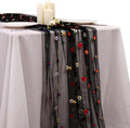 BINBE 1pcs Black Daisy Fall Table Runner Embroidery Gauze 10FT Florals Seasonal by BINBE