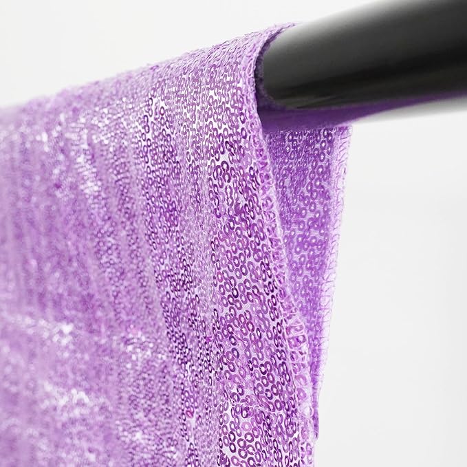 Poise3EHome 6Ft x 8Ft Lavender Sequin Backdrop, Glitter Thick Satin Sequin - Image 5