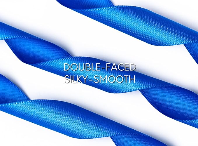 Royal Blue Satin Ribbon 7/8 Inch x 50 Yards Double-Faced Ribbons - Image 3