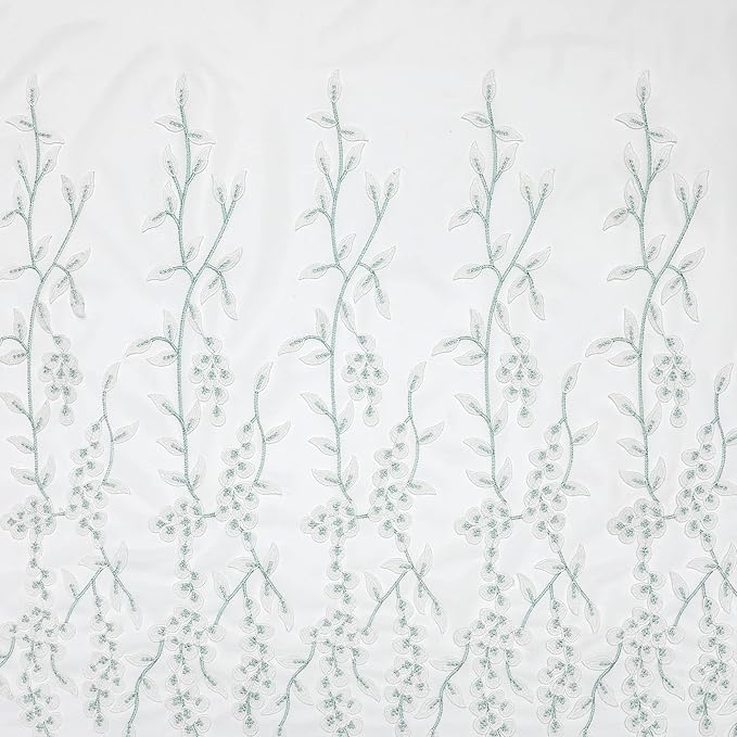 VISIONTEX White Sheer Voile Curtains, Decorative White Embossed Drip Rod Pocket - Image 7