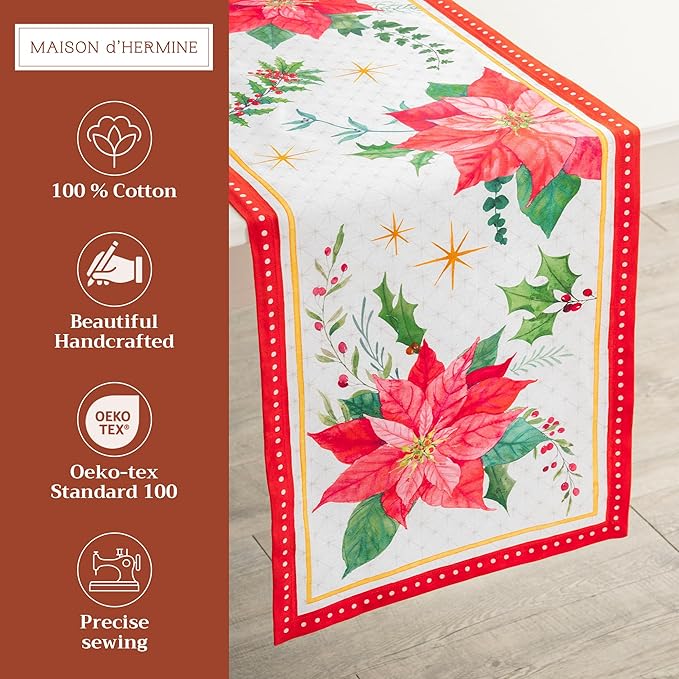 Maison d' Hermine Table Runner 100% Cotton Single Layer Table Runners 72 inches - Image 2