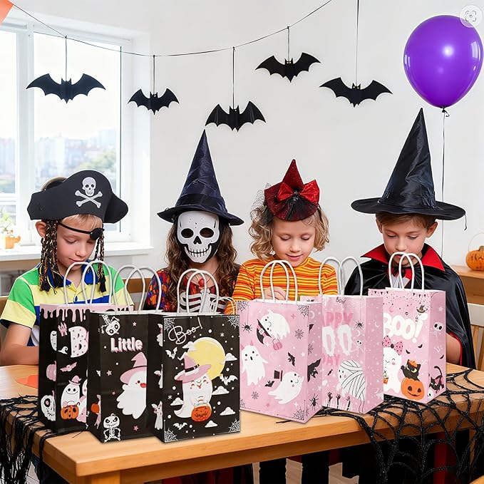 24 Pcs Halloween Paper Gift Bags, 6 Styles Halloween Goodie Bags - Image 6