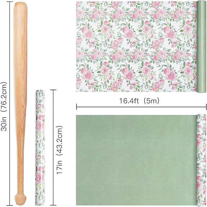 RUSPEPA Reversible Floral Wrapping Paper Roll - Image 8