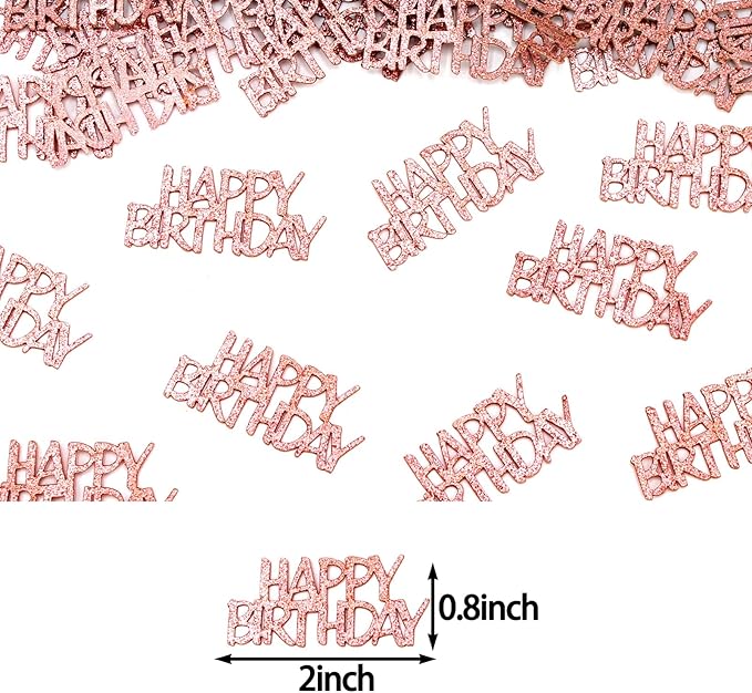 Rose Gold Happy Birthday Confetti - Image 4