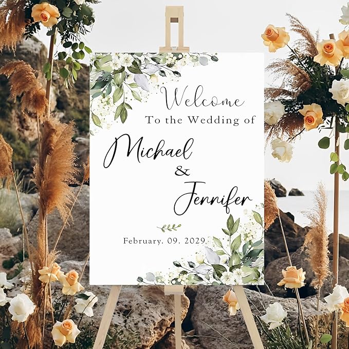 Custom Wedding Welcome Sign, Rustic Wedding Signs, Wedding Decorative Signage - Image 3