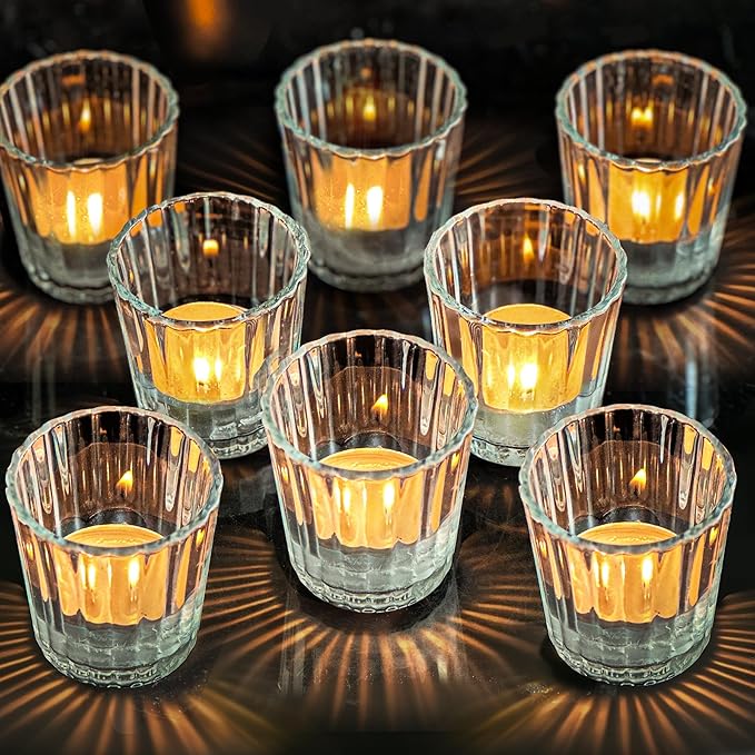 ComSaf Votive Candle Holders, Ribbed Tealight Candle Holder by ComSaf