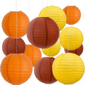 BEISHIDA 12Pcs Fall Orange Paper Lanterns Decorative Yellow Orange Brown by Beishida